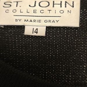 Women's Black Saint John Marie Gray Cartigan Sweater size 14